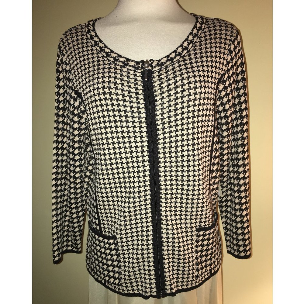 NWT Coldwater Creek zipper sweater Menswear check